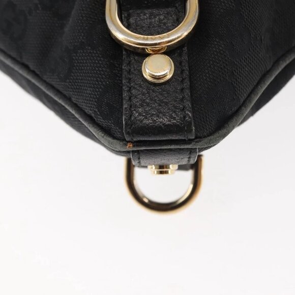 GUCCI GG Canvas Abbey Shoulder Bag Black Gold - Picture 10 of 16